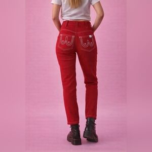Fashion Brand Company Penelope Gazin High-Waist Red Pants – “Boobies” Pockets